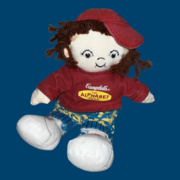 2001 Campbell's The Alphabet Soup Plush Beanie Boy Doll 7.5" - Picture 1 of 3